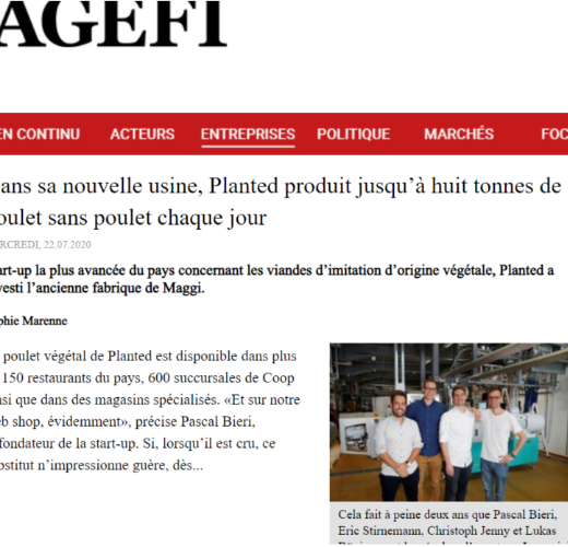 AGEFI - Nel suo nuovo stabilimento, Planted produce ogni giorno fino a 30 tonnellate di pollame senza pollame.