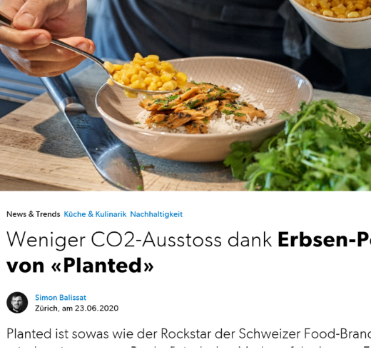 Meno emissioni di CO2 grazie al pollo ai piselli di Planted