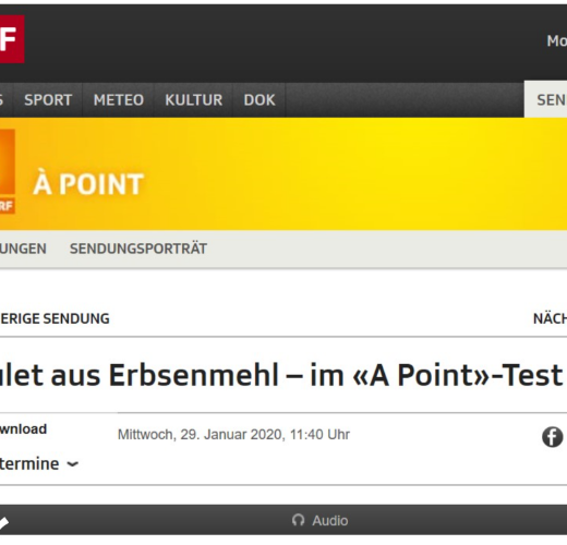 SRF - Chicken made from pea flour - in the «A Point» test